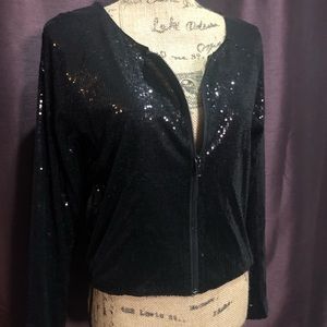 Black sequin jacket/blazer with zipper